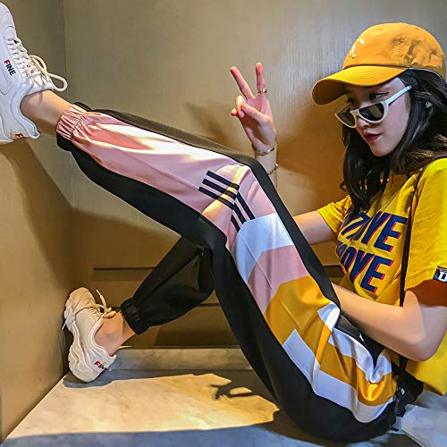 Vigas Sueltas Harlan Pantalones Casual Hip-Hop Salvaje Primavera y Verano Pantalones Deportivos Tendencia de Las Mujeres