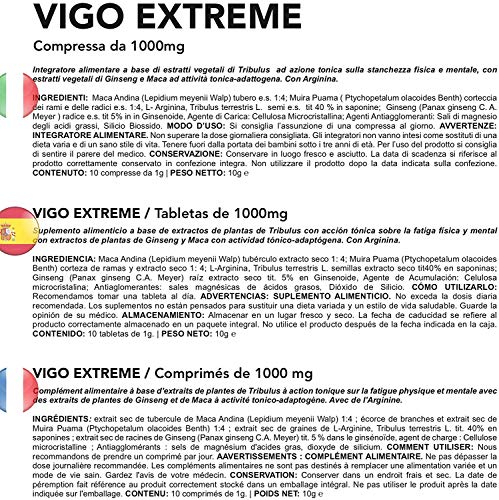 VIGO EXTREME 1000 MG | 10 Cáps. Sin Ninguna Contraindicación | Made In Italy | Energizzante Naturale con Tribulus, Maca, Muira Puama, Ginseng y L-Arginina VIGO EXTREME 1000 MG | 10 Cáps. Sin Ninguna Contraindicación | Made In Italy | Energizzante Naturale con Tribulus, Maca, Muira Puama, Ginseng y L-Arginina