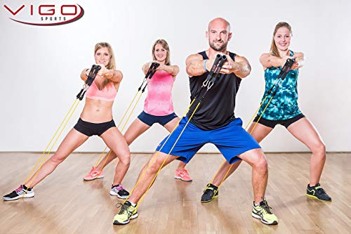 Vigo Sports Juego de bandas de resistencia, incluye instrucciones en PDF (idioma español no garantizado), entrenamiento eficaz en casa, para fitness y entrenamiento de fuerza