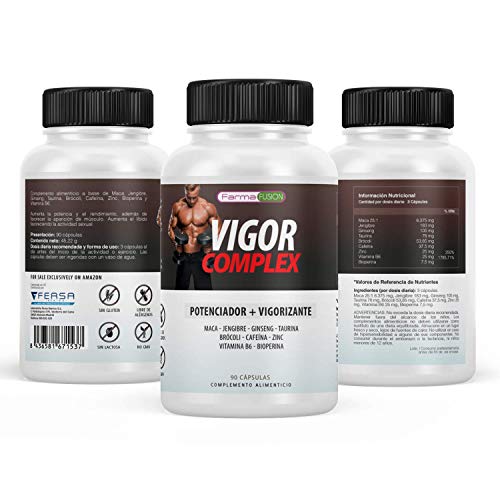 VIGOR COMPLEX | El Más Potente Booster de Testosterona | Potencia, Vigoriza y Aumenta la Resistencia Muscular | Mejora tus Entrenamientos | Acción Afrodisíaca en Hombres y Mujeres | 90 Cápsulas VIGOR COMPLEX | El Más Potente Booster de Testosterona | Potencia, Vigoriza y Aumenta la Resistencia Muscular | Mejora tus Entrenamientos | Acción Afrodisíaca en Hombres y Mujeres | 90 Cápsulas