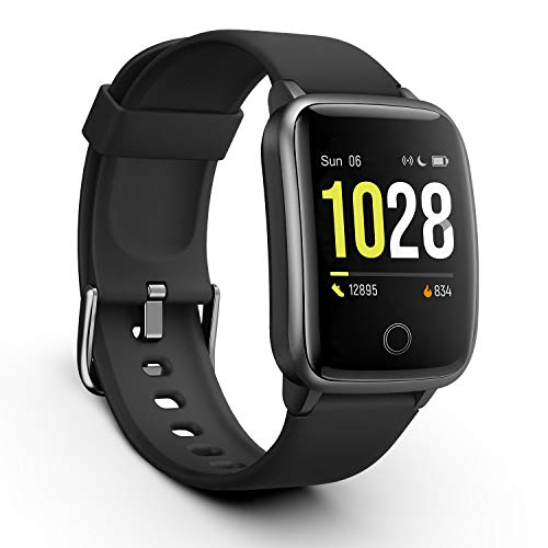 Vigorun Smartwatch Reloj Inteligente Hombre Mujer, Pantalla Táctil Completa Relojes Deportivos, Monitor Ritmo Cardíaco y Sueño, Podómetro, 5 ATM Impermeable Pulsera Actividad Inteligente Android Negro