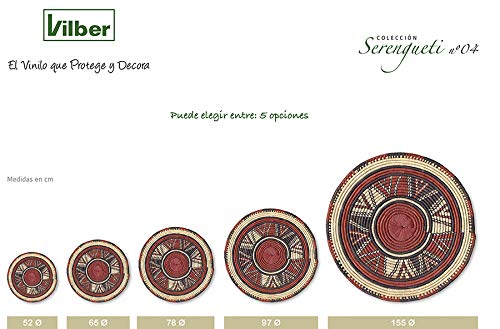 VILBER African Prints Alfombra Vinilo SERENGUETI. Diámetro 78 cm VILBER African Prints Alfombra Vinilo SERENGUETI. Diámetro 78 cm