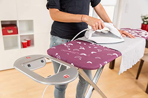 Vileda Smart - Tabla de planchar con sistema de seguridad Click Stop, ideal para espacios reducidos, Rosa, altura ajustable hasta 95 cm, dimensiones: 114 x 34 cm Vileda Smart - Tabla de planchar con sistema de seguridad Click Stop, ideal para espacios reducidos, Rosa, altura ajustable hasta 95 cm, dimensiones: 114 x 34 cm