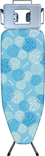 Vileda Solid - Tabla de planchar mediana, altura regulable 75 - 95 cm, superficie de planchado extra grande, estable y robusta, medidas: 122 x 44 cm, color azul Vileda Solid - Tabla de planchar mediana, altura regulable 75 - 95 cm, superficie de planchado extra grande, estable y robusta, medidas: 122 x 44 cm, color azul