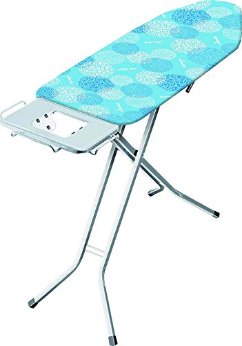 Vileda Solid - Tabla de planchar mediana, altura regulable 75 - 95 cm, superficie de planchado extra grande, estable y robusta, medidas: 122 x 44 cm, color azul Vileda Solid - Tabla de planchar mediana, altura regulable 75 - 95 cm, superficie de planchado extra grande, estable y robusta, medidas: 122 x 44 cm, color azul