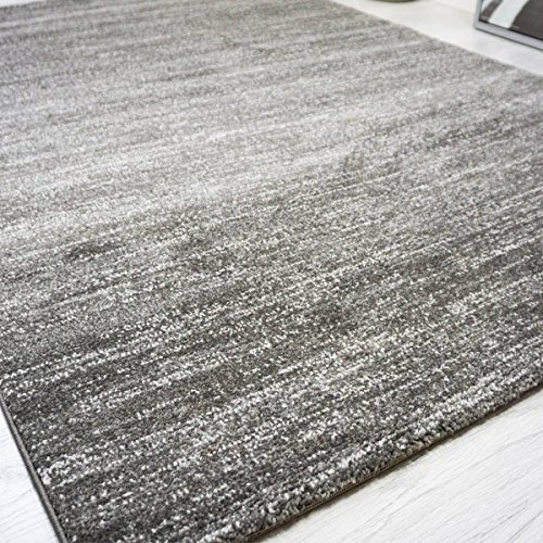 VIMODA Alfombra Moderna de Pelo Corto, Jaspeada, Material Certificado según Oeko Tex, de Color sólido, fácil de cuidar en Gris, Maße:80 x 150 cm