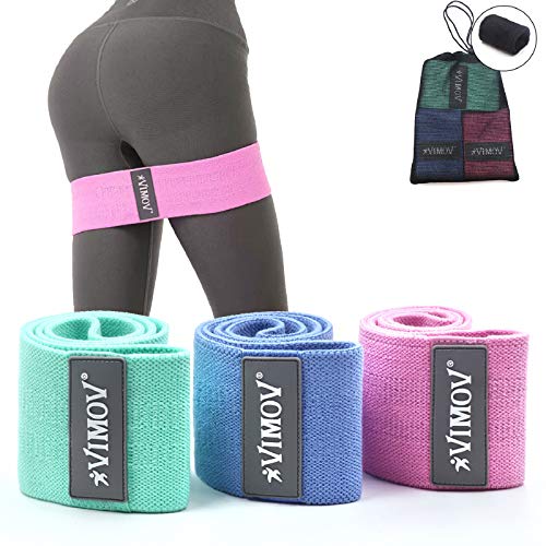 VIMOV Bandas de Resistencia de Tela Booty Bands/Bandas Elasticas Gluteos y Piernas/Bandas Antideslizantes de Ejercicios de Cadera