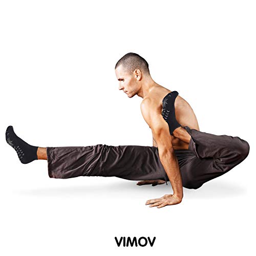 VIMOV Calcetines Antideslizantes para Hombre（2 pares） Calcetines Antideslizantes Deporte para Ejercicios Normales Como Yoga, Baile, Ejercicio Físico, Pilates, Artes Marciales, Gimnasia, Salto de Tramp