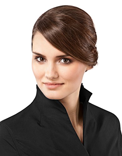 Vincenzo Boretti Camisa de Mujer Elegante y clásica, Ligeramente más angosta (Modern-fit), 100% algodón, Manga-Larga, Cuello cáliz, Lisa - no Necesita Plancha Negro 34