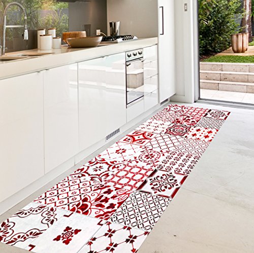 VINILIKO, Alfombra de vinilo, Lisboa, Rojo, 66x180 cm VINILIKO, Alfombra de vinilo, Lisboa, Rojo, 66x180 cm