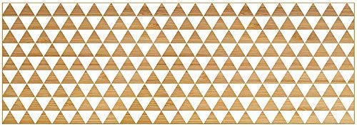 VINILIKO, Alfombra de vinilo, Triángulos, Marrón y Blanco, 50x140 cm