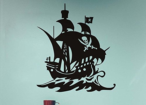 Vinilo Adhesivo Negro Barco Pirata Calavera para Decoracion Coches, caravanas, escaparates, Habitaciones. Exterior e Interior Acabado 68 x 70 cm Multitud de usos CHPYHOME Vinilo Adhesivo Negro Barco Pirata Calavera para Decoracion Coches, caravanas, escaparates, Habitaciones. Exterior e Interior Acabado 68 x 70 cm Multitud de usos CHPYHOME