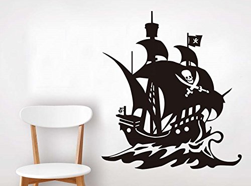 Vinilo Adhesivo Negro Barco Pirata Calavera para Decoracion Coches, caravanas, escaparates, Habitaciones. Exterior e Interior Acabado 68 x 70 cm Multitud de usos CHPYHOME Vinilo Adhesivo Negro Barco Pirata Calavera para Decoracion Coches, caravanas, escaparates, Habitaciones. Exterior e Interior Acabado 68 x 70 cm Multitud de usos CHPYHOME