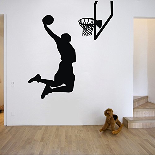 Vinilo baloncesto encestando pared 87x100 cm entrega España 24 Horas