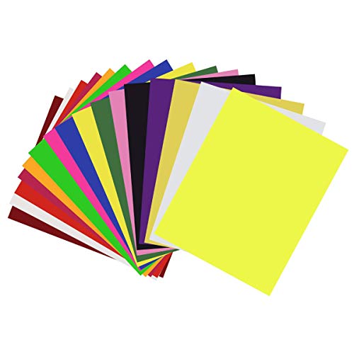 Vinilo de transferencia de calor para tela de camisetas - 16 hojas de colores surtidos - Hierro en HTV Kit de inicio de color vinilo para Cricut y Silhouette Cameo, 30x25cm Vinilo de transferencia de calor para tela de camisetas - 16 hojas de colores surtidos - Hierro en HTV Kit de inicio de color vinilo para Cricut y Silhouette Cameo, 30x25cm