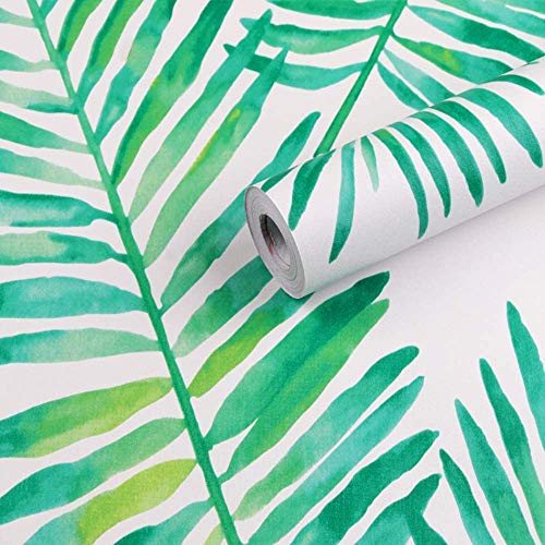 Vinilo decorativo autoadhesivo Tropical Palm Shelf Liner Papel tapiz de papel para paredes Armarios Estantes Cómoda Cajón Mesa Puerta Muebles Etiqueta 45CMx3M