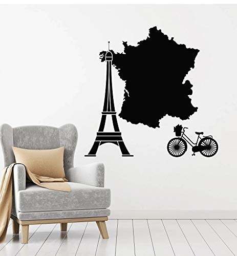 Vinilo decorativo para pared Francia París Torre Francia mapa superhéroe niño habitación