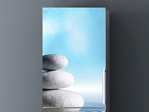 Vinilo para Frigorífico Piedra Blanca, Flor de Loto y Arena Zen 185x70cm | Adhesivo Resistente y Económico | Pegatina Adhesiva Decorativa de Diseño Elegante Vinilo para Frigorífico Piedra Blanca, Flor de Loto y Arena Zen 185x70cm | Adhesivo Resistente y Económico | Pegatina Adhesiva Decorativa de Diseño Elegante