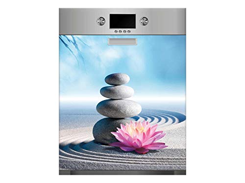 Vinilo para Lavavajillas Piedras Blancas, Flor de Loto y Arena Zen | Varias Medidas 65x75cm | Adhesivo Resistente y de Fácil Aplicación | Pegatina Adhesiva Decorativa de Diseño Profesional Vinilo para Lavavajillas Piedras Blancas, Flor de Loto y Arena Zen | Varias Medidas 65x75cm | Adhesivo Resistente y de Fácil Aplicación | Pegatina Adhesiva Decorativa de Diseño Profesional