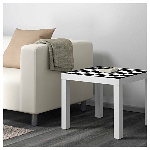 Vinilo para Mesa IKEA Lack Personalizada Tablero Ajedrez clásico Blanco y Negro | Medidas 0,55 m x 0,55 m | Vinilo Personalizado | Pegatina Decorativa de Diseño Elegante