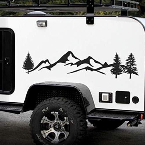 Vinilo Pegatina Adhesivo Montes en Negro Coches, caravanas, Jeep, autocaravanas, 4 x 4 Acabado 1 m de CHPYHOME Vinilo Pegatina Adhesivo Montes en Negro Coches, caravanas, Jeep, autocaravanas, 4 x 4 Acabado 1 m de CHPYHOME