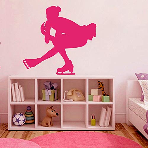 Vinilo Pegatina Deporte Patinaje Artístico Club Deportes mujer Baile Patinador Tatuajes de pared Escuela de patinaje sobre hielo Niños Habitación Decoración Mural 42 * 42 cm