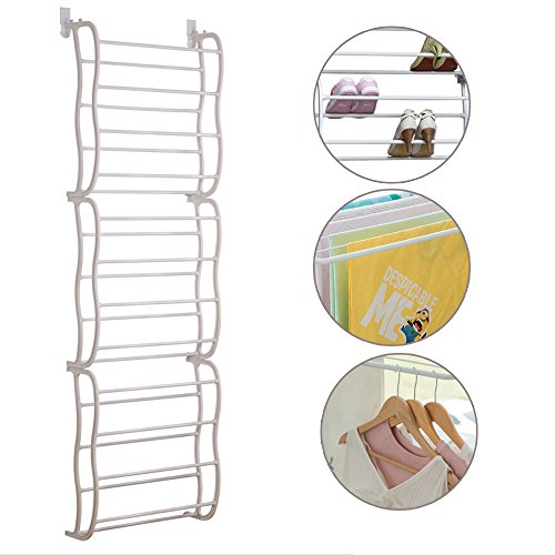 Vinteky®36 Pares Zapatero para Colgar de la Puerta Sobre La Puerta con 12 Niveles Estantes Ajustable Soporte Organizador De Almacenamiento Vinteky®36 Pares Zapatero para Colgar de la Puerta Sobre La Puerta con 12 Niveles Estantes Ajustable Soporte Organizador De Almacenamiento
