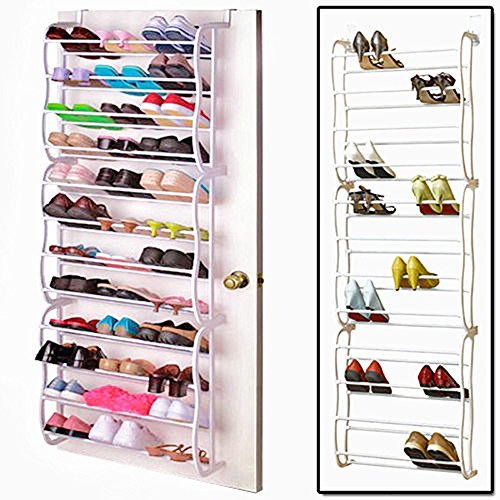 Vinteky®36 Pares Zapatero para Colgar de la Puerta Sobre La Puerta con 12 Niveles Estantes Ajustable Soporte Organizador De Almacenamiento Vinteky®36 Pares Zapatero para Colgar de la Puerta Sobre La Puerta con 12 Niveles Estantes Ajustable Soporte Organizador De Almacenamiento