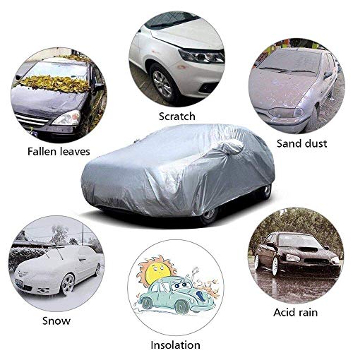 VISLONE Funda para Coche Cubierta para Coche Impermeable a Prueba de Polvo Anti-UV Protector Solar Protección al Calor Anti-arañazos Sedán Tamaño Completo (4.5 * 1.75 * 1.5m)