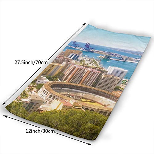 Vista aƩrea de MƔlaga con Plaza de toros y Puerto EspaƱa Tradicional Ciudad Europea Toalla de Mano, Toalla de Viaje, Toalla de baƱo, Toallitas Muy absorbentes Toallas Multiusos 70x30 cm Vista aƩrea de MƔlaga con Plaza de toros y Puerto EspaƱa Tradicional Ciudad Europea Toalla de Mano, Toalla de Viaje, Toalla de baƱo, Toallitas Muy absorbentes Toallas Multiusos 70x30 cm