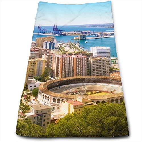 Vista aƩrea de MƔlaga con Plaza de toros y Puerto EspaƱa Tradicional Ciudad Europea Toalla de Mano, Toalla de Viaje, Toalla de baƱo, Toallitas Muy absorbentes Toallas Multiusos 70x30 cm Vista aƩrea de MƔlaga con Plaza de toros y Puerto EspaƱa Tradicional Ciudad Europea Toalla de Mano, Toalla de Viaje, Toalla de baƱo, Toallitas Muy absorbentes Toallas Multiusos 70x30 cm