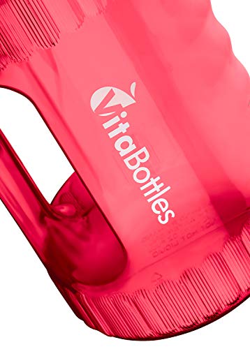 VitaBottles Gimnasio Fitness Botella para Beber 2.2 litros XXXL Libre de BPA Libre de DHEP Rojo Deportes Botella para Beber Contenedor de Agua Galón de Agua