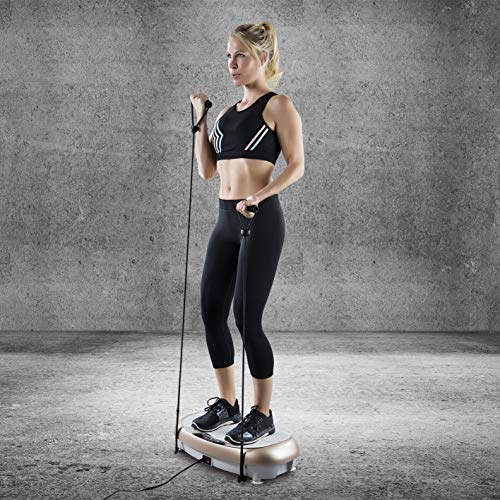 VITALmaxx Trainer a vibrazione con 99 livelli di vibrazione e 10 programmi e Display LCD | Allenamento per Tutto il Corpo a casa, comprese le Bande di espansione VITALmaxx Trainer a vibrazione con 99 livelli di vibrazione e 10 programmi e Display LCD | Allenamento per Tutto il Corpo a casa, comprese le Bande di espansione