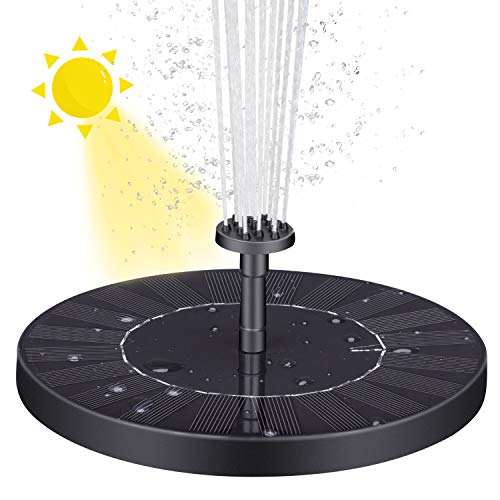 VITCOCO Fuente Solar con Bateria, 2.5 W Flotante Kit Bomba Agua Sumergible Solar, Fuente Solar para Jardin, Estanque, Pajaros