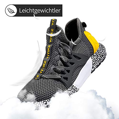 VITUOFLY - Zapatillas de deporte para niños, para interior y niña, transpirables, para senderismo, unisex, con parte superior baja, ligeras., color Gris, talla 35 EU VITUOFLY - Zapatillas de deporte para niños, para interior y niña, transpirables, para senderismo, unisex, con parte superior baja, ligeras., color Gris, talla 35 EU