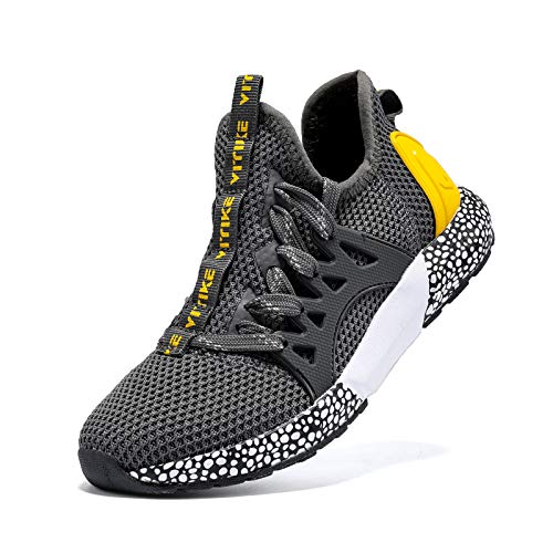 VITUOFLY - Zapatillas de deporte para niños, para interior y niña, transpirables, para senderismo, unisex, con parte superior baja, ligeras., color Gris, talla 35 EU VITUOFLY - Zapatillas de deporte para niños, para interior y niña, transpirables, para senderismo, unisex, con parte superior baja, ligeras., color Gris, talla 35 EU