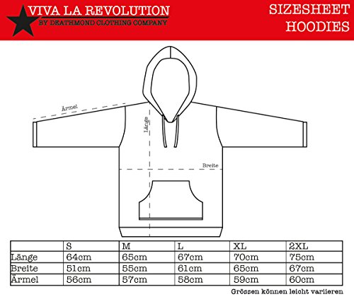 Viva La Revolucion Lenin - Sudadera con capucha, color negro Negro L Viva La Revolucion Lenin - Sudadera con capucha, color negro Negro L