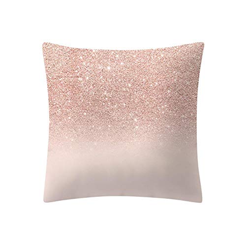 VJGOAL Moda impresión decoración del hogar Rosa Suave Funda de cojín Cuadrado cómodo Funda de Almohada 4 Piezas Conjunto(45_x_45_cm,Rosado3)