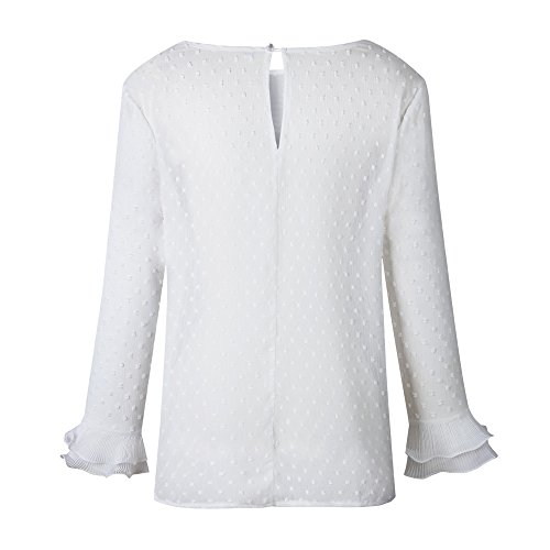 VJGOAL Moda Mujer Casual Encaje Sexy Lunares O Cuello Dulce Volante Camiseta Manga Larga Tops Blusa VJGOAL Moda Mujer Casual Encaje Sexy Lunares O Cuello Dulce Volante Camiseta Manga Larga Tops Blusa