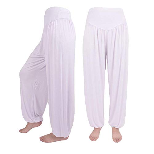 VJGOAL Mujeres más el tamaño de Moda Casual Color sólido Elástico Modal de algodón Pantalones de Yoga Suave Pantalones de Danza de harén Sueltos Linterna Ancha Pantalones de Pierna Ancha