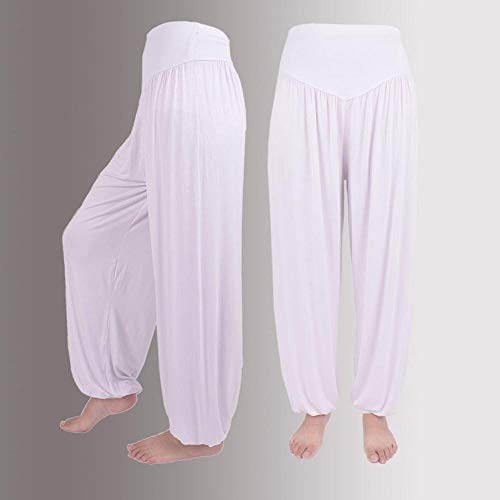 VJGOAL Mujeres más el tamaño de Moda Casual Color sólido Elástico Modal de algodón Pantalones de Yoga Suave Pantalones de Danza de harén Sueltos Linterna Ancha Pantalones de Pierna Ancha