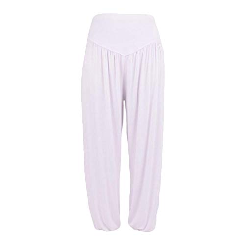 VJGOAL Mujeres más el tamaño de Moda Casual Color sólido Elástico Modal de algodón Pantalones de Yoga Suave Pantalones de Danza de harén Sueltos Linterna Ancha Pantalones de Pierna Ancha