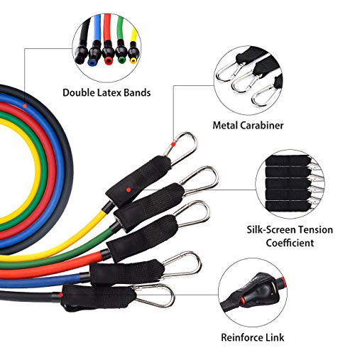 Vkaiy Banda Elástica Bandas de Resistencia Resistance Bands, 11 PCS Resistencia de Bandas Set—5 Tubos de látex/Manijas/Ancla de Puerta/Correas de Tobillo/Llevar Bolso para Hombres Mujeres (Style 01) Vkaiy Banda Elástica Bandas de Resistencia Resistance Bands, 11 PCS Resistencia de Bandas Set—5 Tubos de látex/Manijas/Ancla de Puerta/Correas de Tobillo/Llevar Bolso para Hombres Mujeres (Style 01)