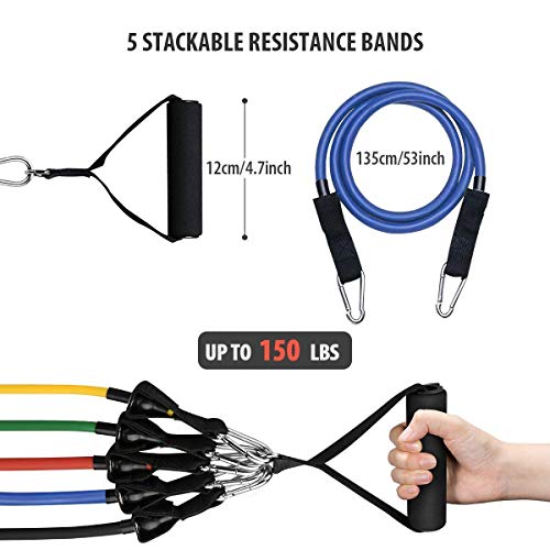 Vkaiy Banda Elástica Bandas de Resistencia Resistance Bands, 11 PCS Resistencia de Bandas Set—5 Tubos de látex/Manijas/Ancla de Puerta/Correas de Tobillo/Llevar Bolso para Hombres Mujeres (Style 01) Vkaiy Banda Elástica Bandas de Resistencia Resistance Bands, 11 PCS Resistencia de Bandas Set—5 Tubos de látex/Manijas/Ancla de Puerta/Correas de Tobillo/Llevar Bolso para Hombres Mujeres (Style 01)