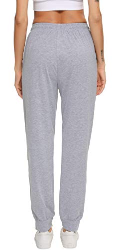 Vlazom 100% Algodón Pantalones de Jogging para Mujeres Pantalones Deportivos de Yoga Fitness Casual con Bolsillos y Cordón Vlazom 100% Algodón Pantalones de Jogging para Mujeres Pantalones Deportivos de Yoga Fitness Casual con Bolsillos y Cordón