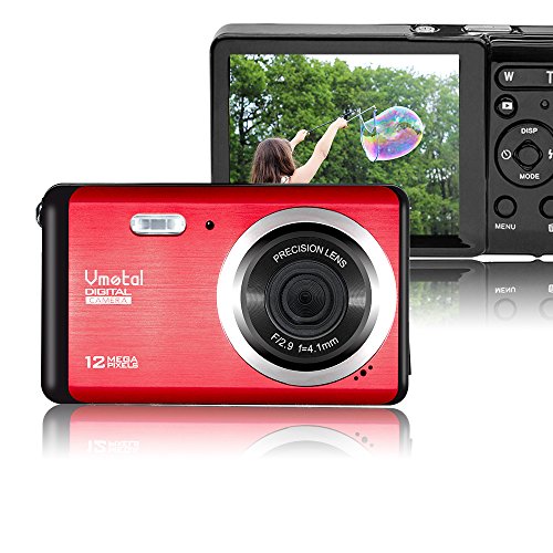 Vmotal GDC80X2 Mini cámara Digital compacta 12 MP HD 2,8" TFT LCD para niños/Principiantes/Ancianos (Rojo & Negro)
