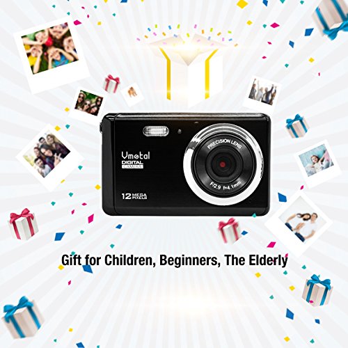 Vmotal GDC80X2 Mini cámara Digital compacta 12 MP HD TFT LCD para niños/Principiantes/Ancianos (Negro & Negro) Vmotal GDC80X2 Mini cámara Digital compacta 12 MP HD TFT LCD para niños/Principiantes/Ancianos (Negro & Negro)