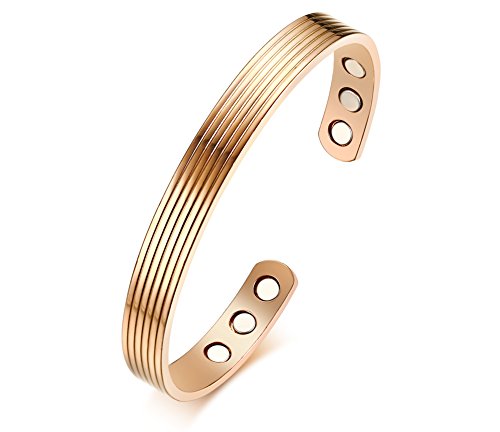 VNOX Energy Copper Terapia Magnética Brazalete Pulsera para Hombres Mujeres Alivio del Dolor