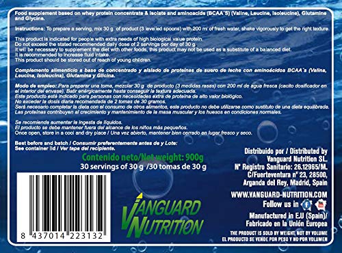 VnSport - Proteínas Whey 100% Suplemento Deportivo | Proteína Láctea Isolate con Bcaa's Glutamina, Vitamina B6 y Glicina, 900gr, Sabor Chocolate VnSport - Proteínas Whey 100% Suplemento Deportivo | Proteína Láctea Isolate con Bcaa's Glutamina, Vitamina B6 y Glicina, 900gr, Sabor Chocolate