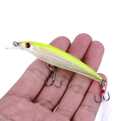 VOANZO 10PCS Cebo de simulación láser 3D Minnow Artificial señuelos de Pesca cebos, plástico Aparejos de Pesca bajo, Cebo Duro Cebo de Pesca Realista Cebo de Pesca